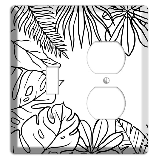 Hand-Drawn Leaves 3 Toggle / Duplex Wallplate