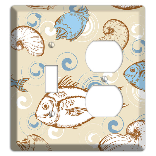 Mixed Sea Life Style 2 Toggle / Duplex Wallplate