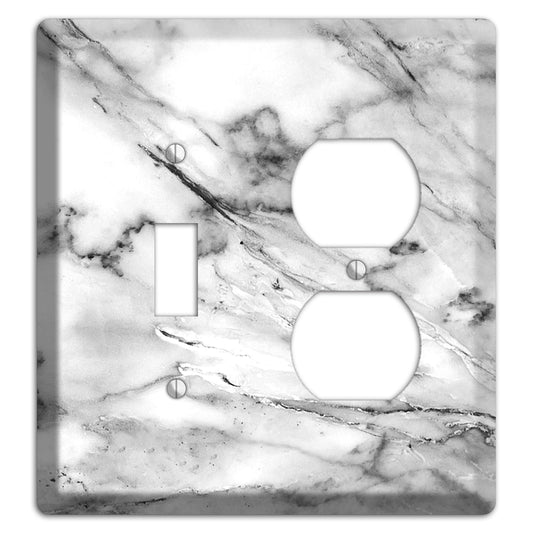 Black and White marble Toggle / Duplex Wallplate