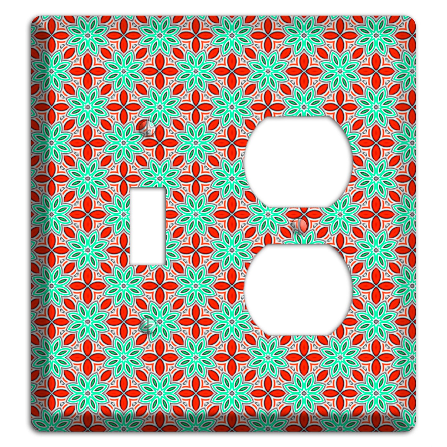 Green and Red Foulard Toggle / Duplex Wallplate