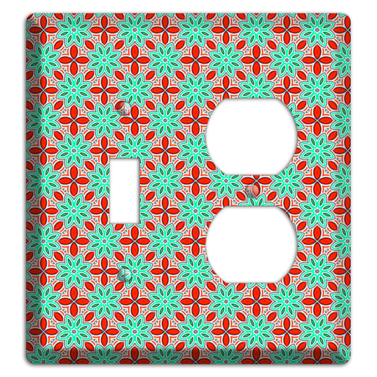 Green and Red Foulard Toggle / Duplex Wallplate