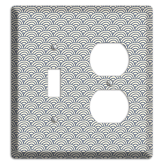 Beige Scallop Print Toggle / Duplex Wallplate