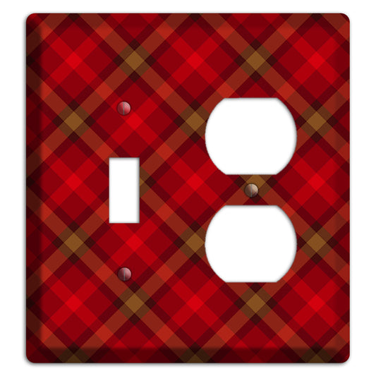 Red Tartan Toggle / Duplex Wallplate