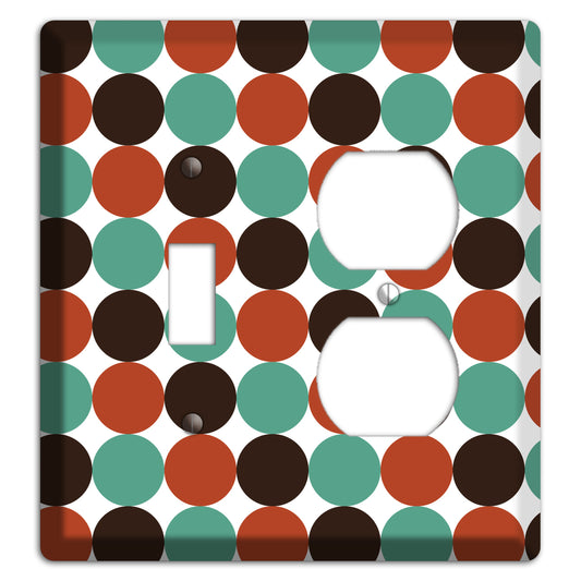 Black Teal Maroon Dots Toggle / Duplex Wallplate