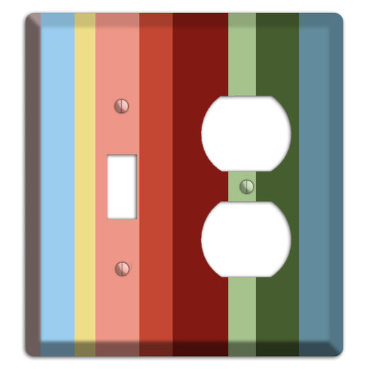 Multi Pastel Vertical Stripe Toggle / Duplex Wallplate