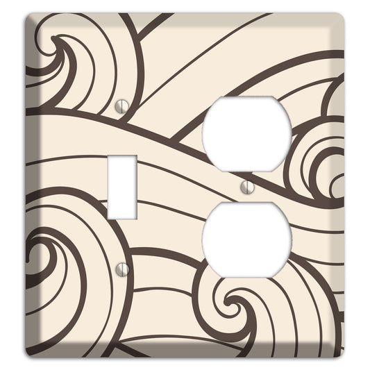 Abstract Curl Beige Toggle / Duplex Wallplate