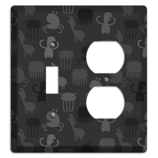 Silly Monsters Black and Grey Toggle / Duplex Wallplate