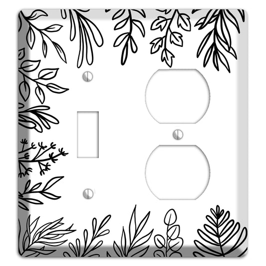 Hand-Drawn Floral 39 Toggle / Duplex Wallplate