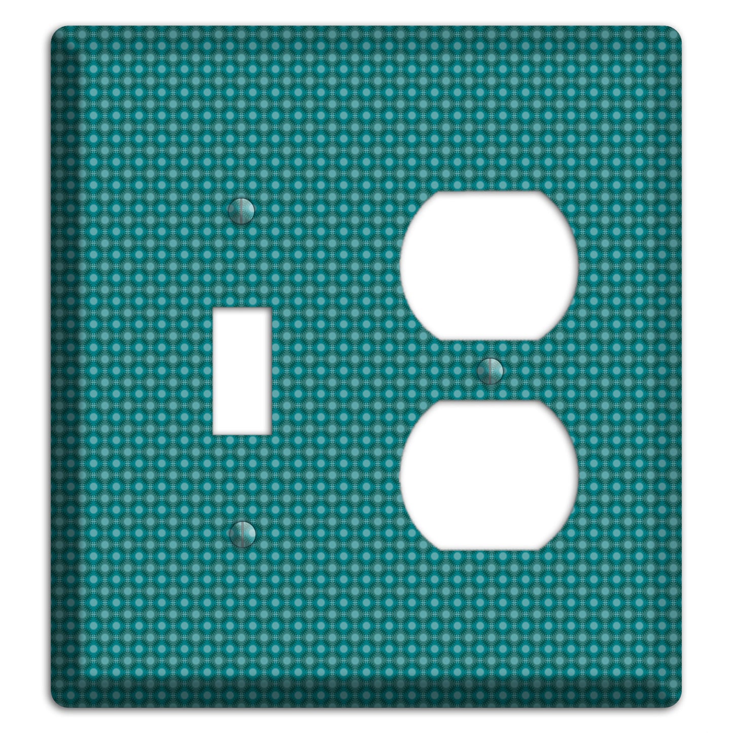 Multi Turquoise Checkered Concentric Circles Toggle / Duplex Wallplate