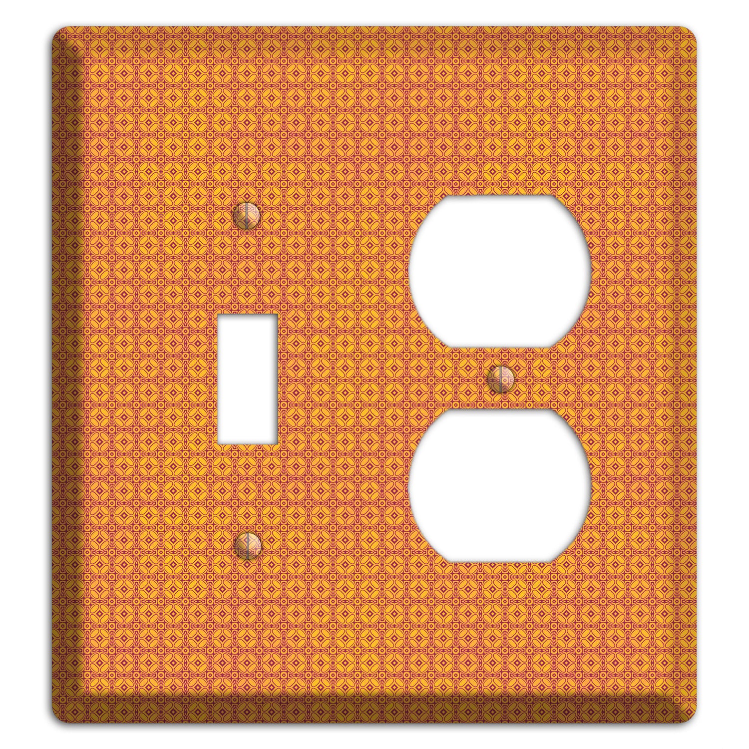 Multi Orange Arabesque Toggle / Duplex Wallplate