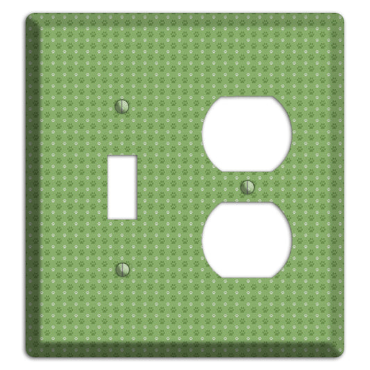 Green Paw Prints Toggle / Duplex Wallplate