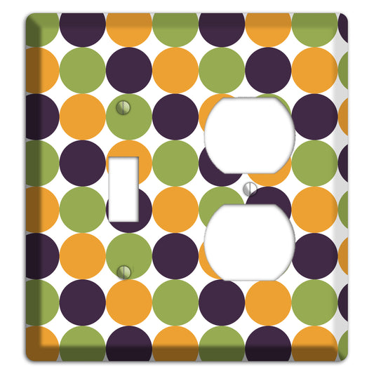 Olive Eggplant Orange Tiled Dots Toggle / Duplex Wallplate