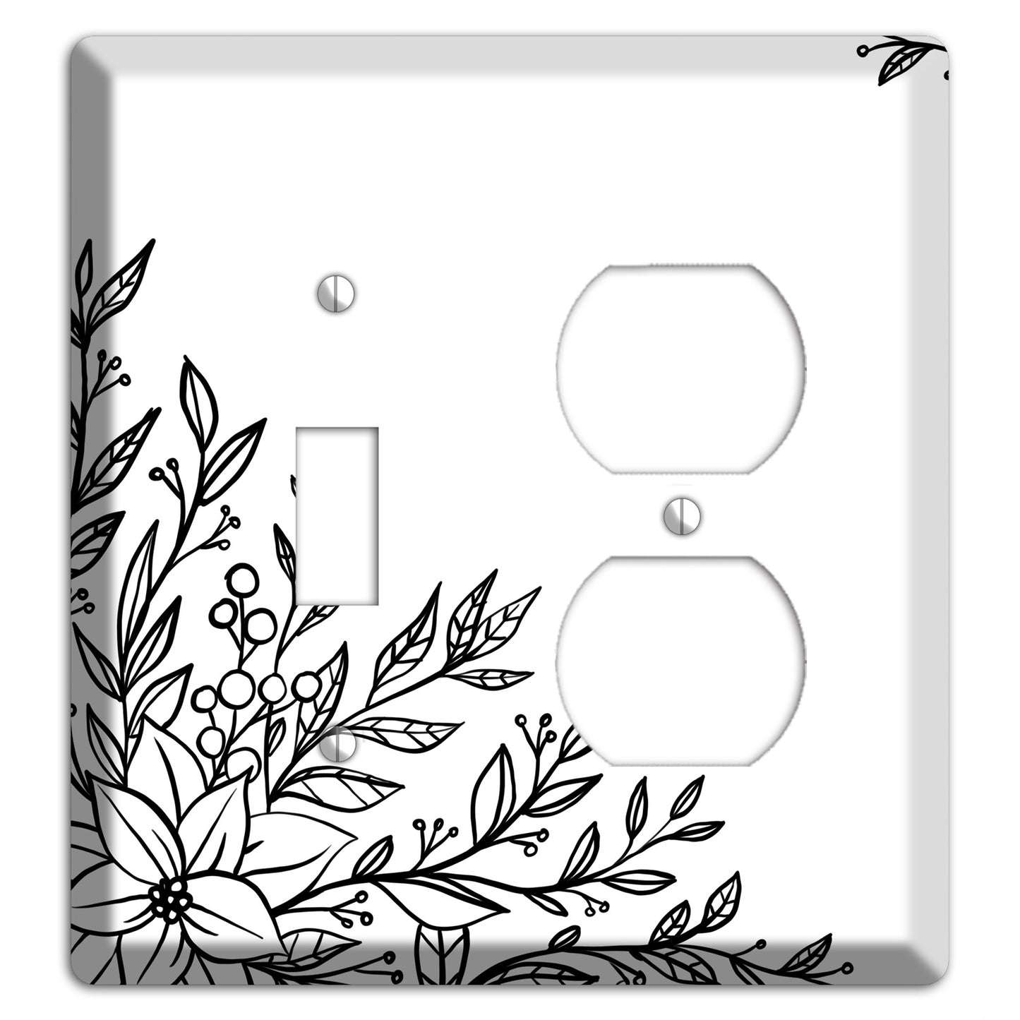 Hand-Drawn Floral 7 Toggle / Duplex Wallplate