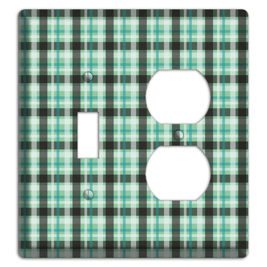 Multi Green Plaid Toggle / Duplex Wallplate