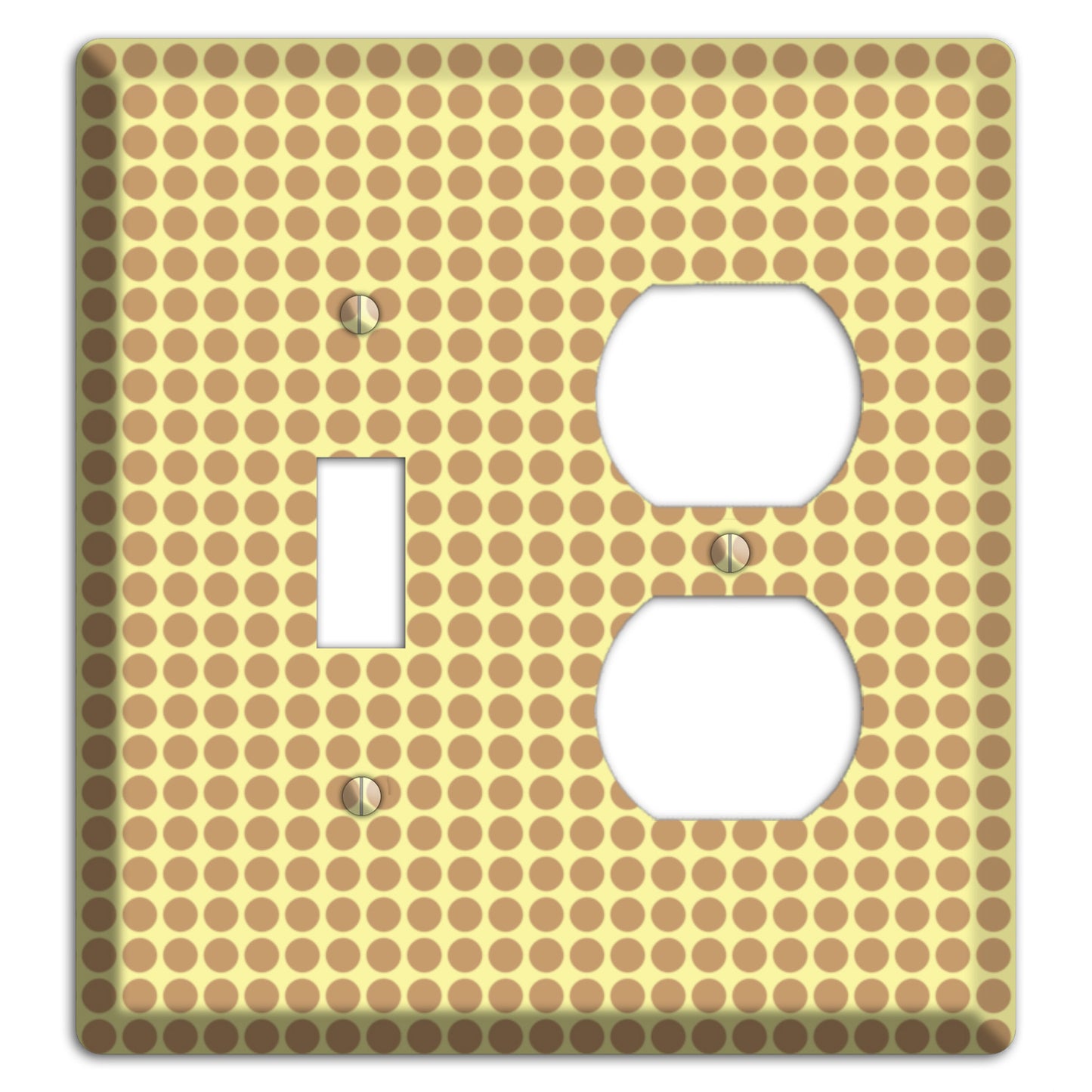 Yellow with Light Brown Tiled Small Dots Toggle / Duplex Wallplate