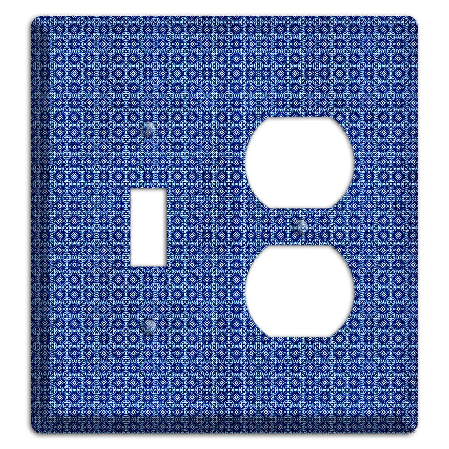 Multi Blue Arabesque Toggle / Duplex Wallplate