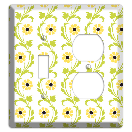 Green Vine Floral Toggle / Duplex Wallplate