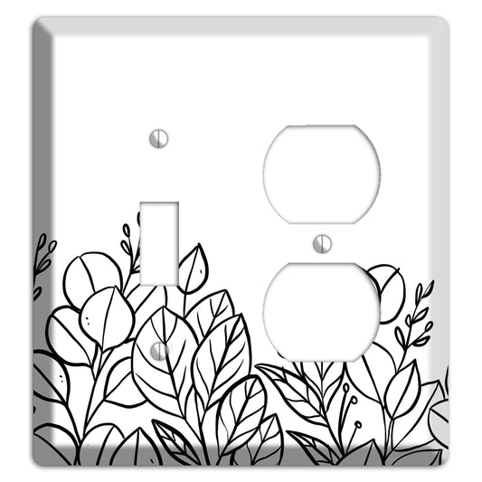 Hand-Drawn Floral 15 Toggle / Duplex Wallplate