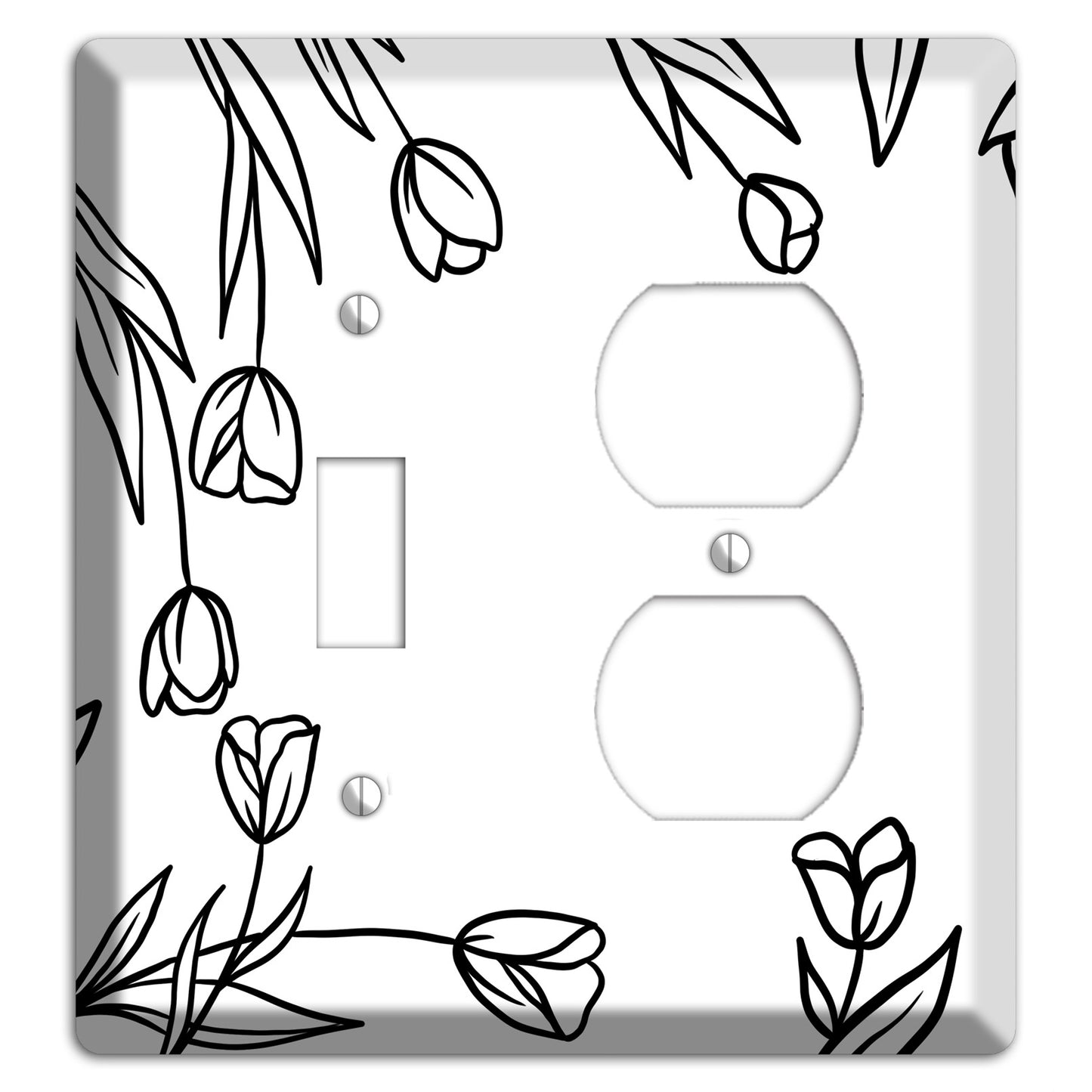 Hand-Drawn Floral 31 Toggle / Duplex Wallplate