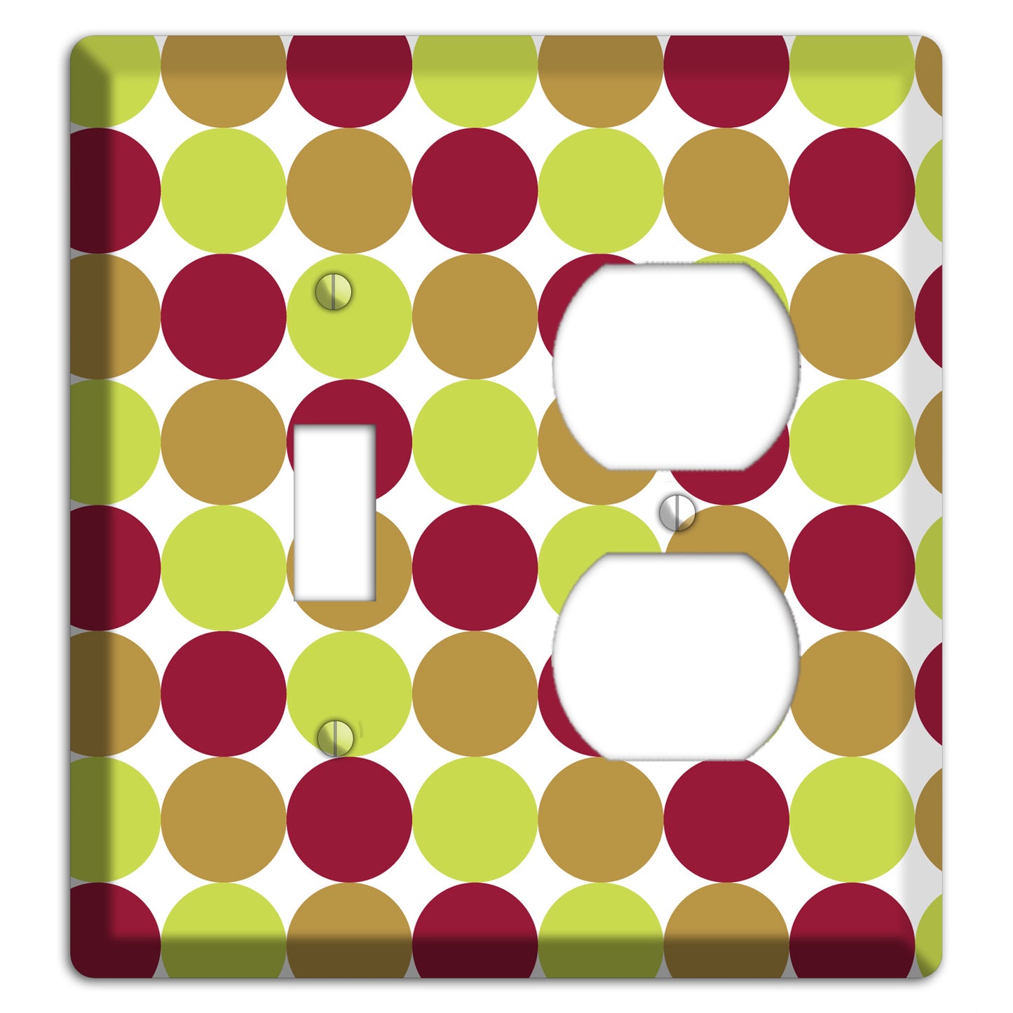 Lime Brown Maroon Tiled Dots Toggle / Duplex Wallplate