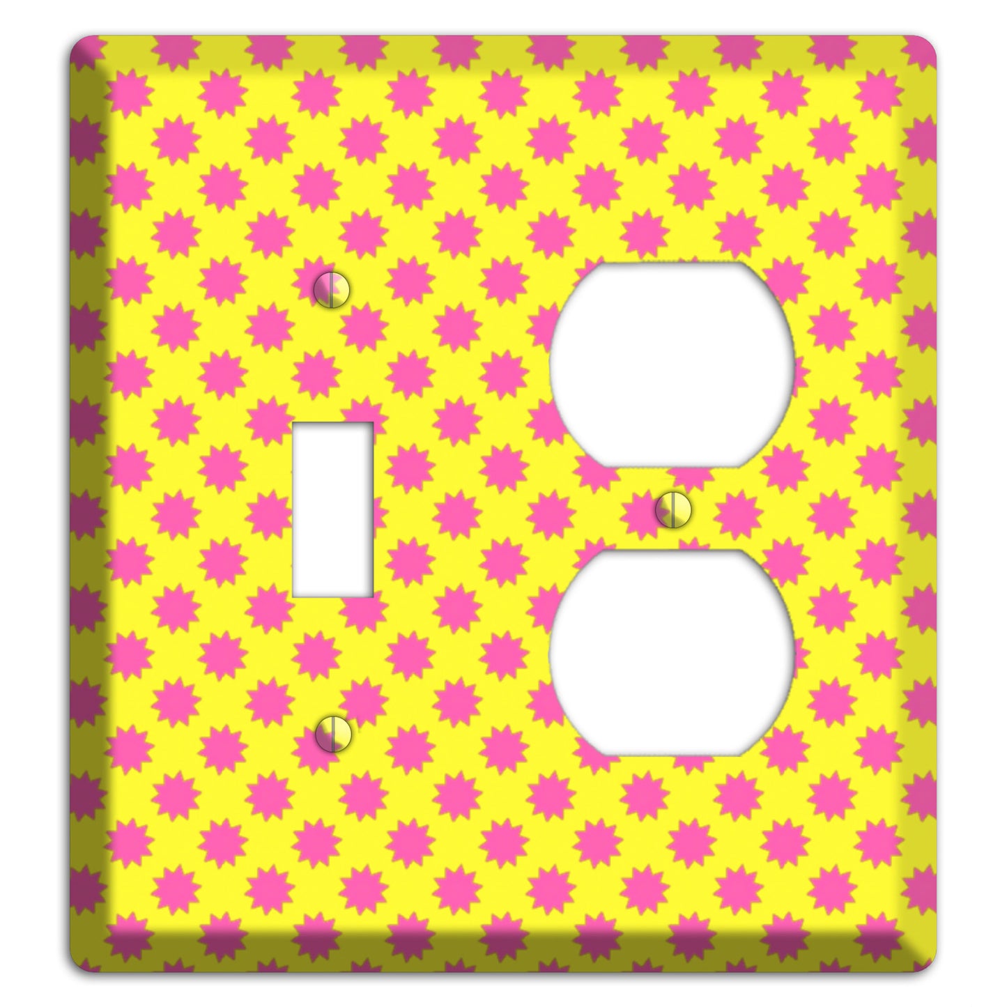 Yellow with Pink Burst Toggle / Duplex Wallplate