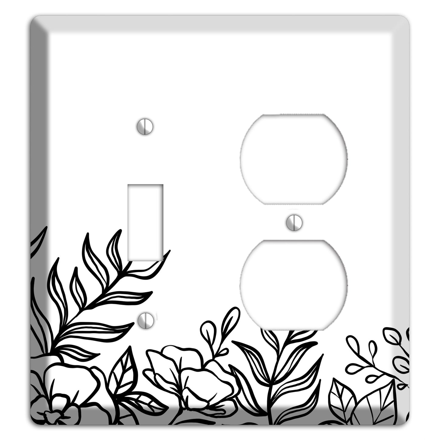 Hand-Drawn Floral 16 Toggle / Duplex Wallplate