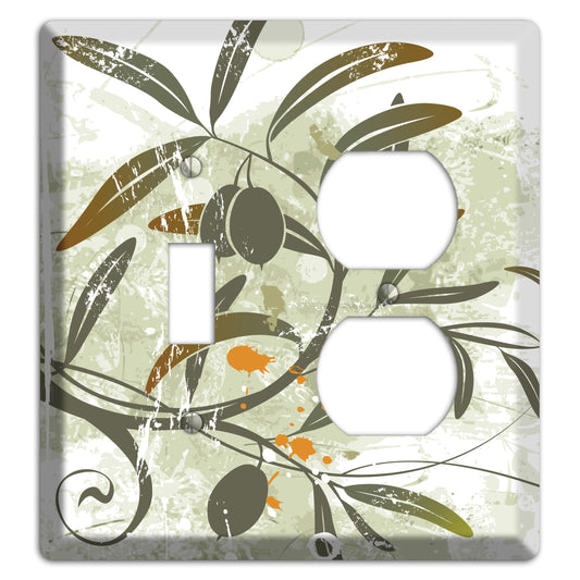 Green Olive Foliage Toggle / Duplex Wallplate