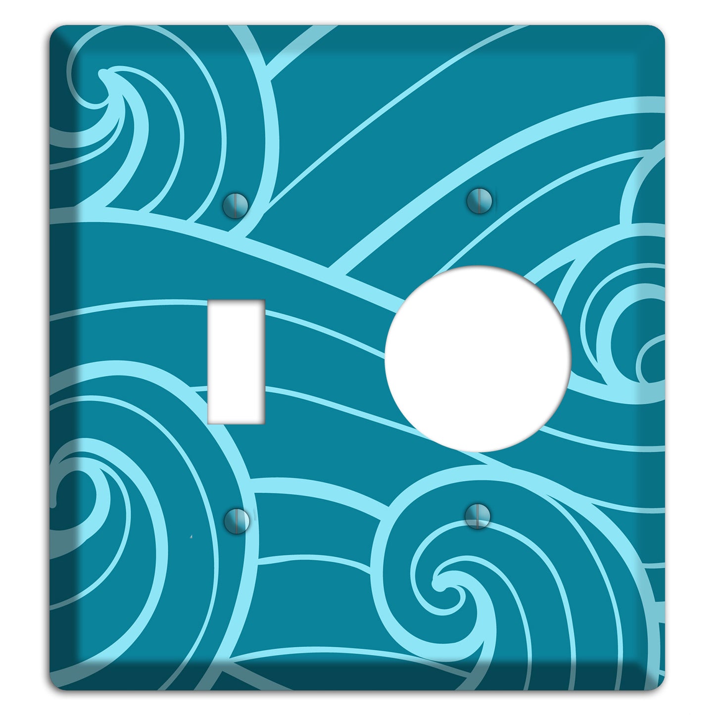 Abstract Curl Turquois Toggle / Receptacle Wallplate