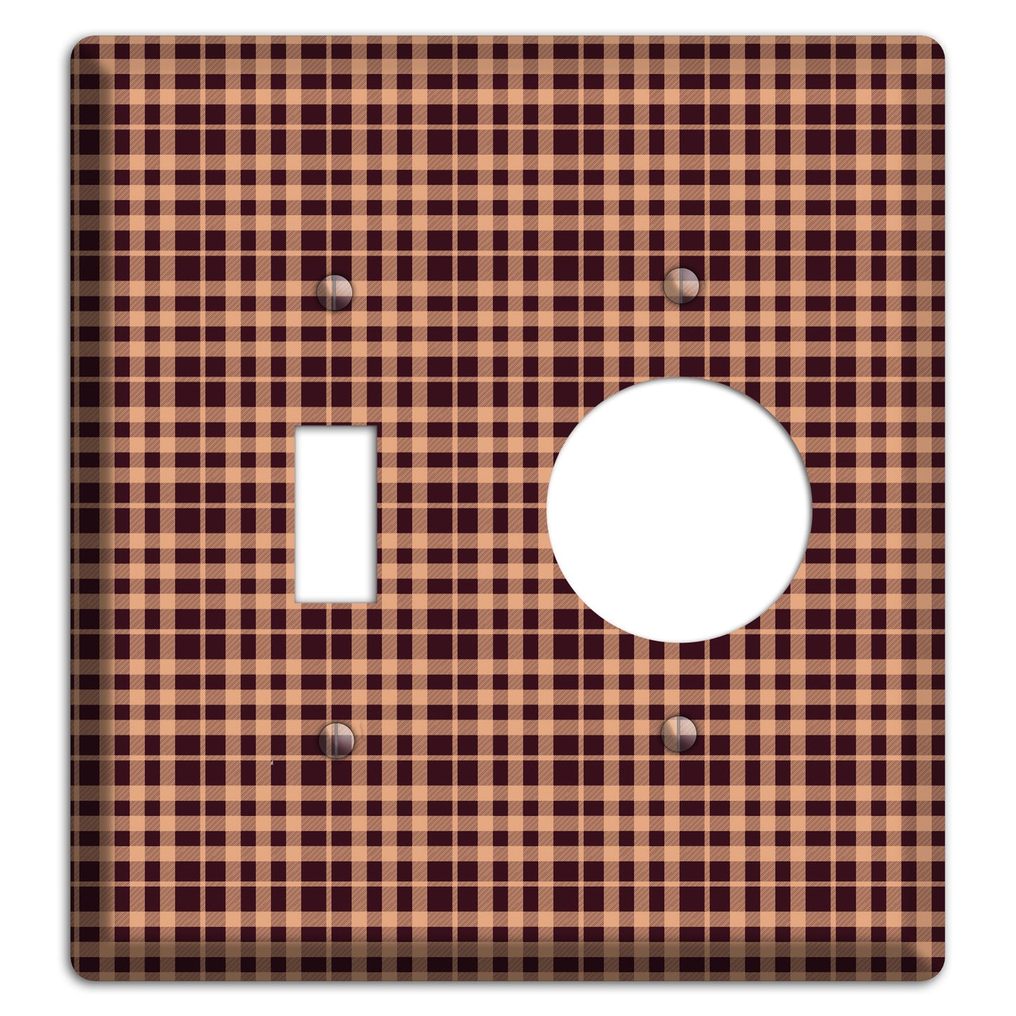 Beige and Black Plaid Toggle / Receptacle Wallplate