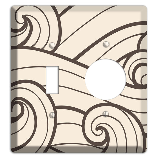 Abstract Curl Beige Toggle / Receptacle Wallplate