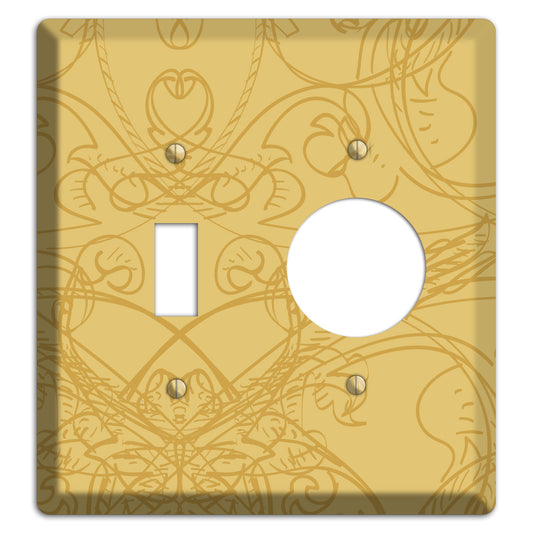 Beige Deco Sketch Toggle / Receptacle Wallplate