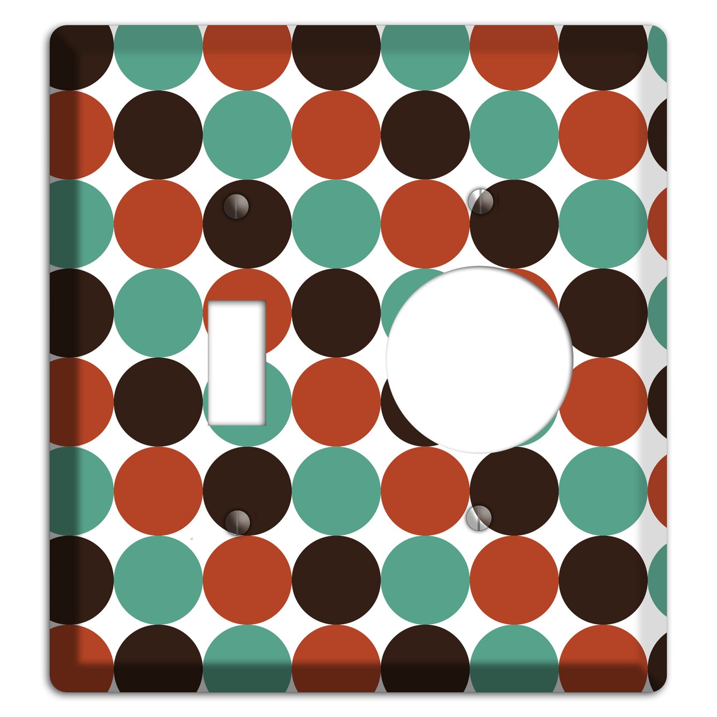 Black Teal Maroon Dots Toggle / Receptacle Wallplate