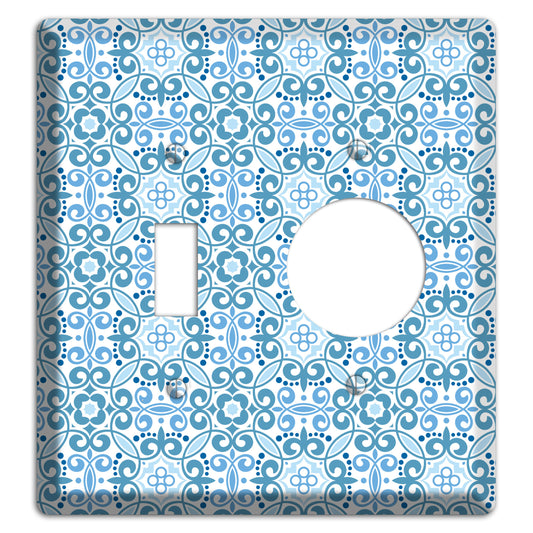 Multi Blue Foulard Toggle / Receptacle Wallplate