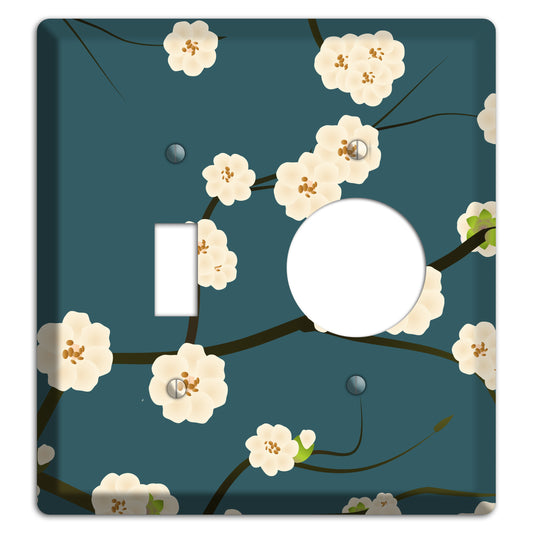 Blue Cherry Blossoms Toggle / Receptacle Wallplate