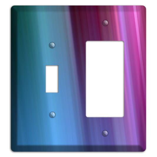 Blue and Purple Ray of Light Toggle / Rocker Wallplate