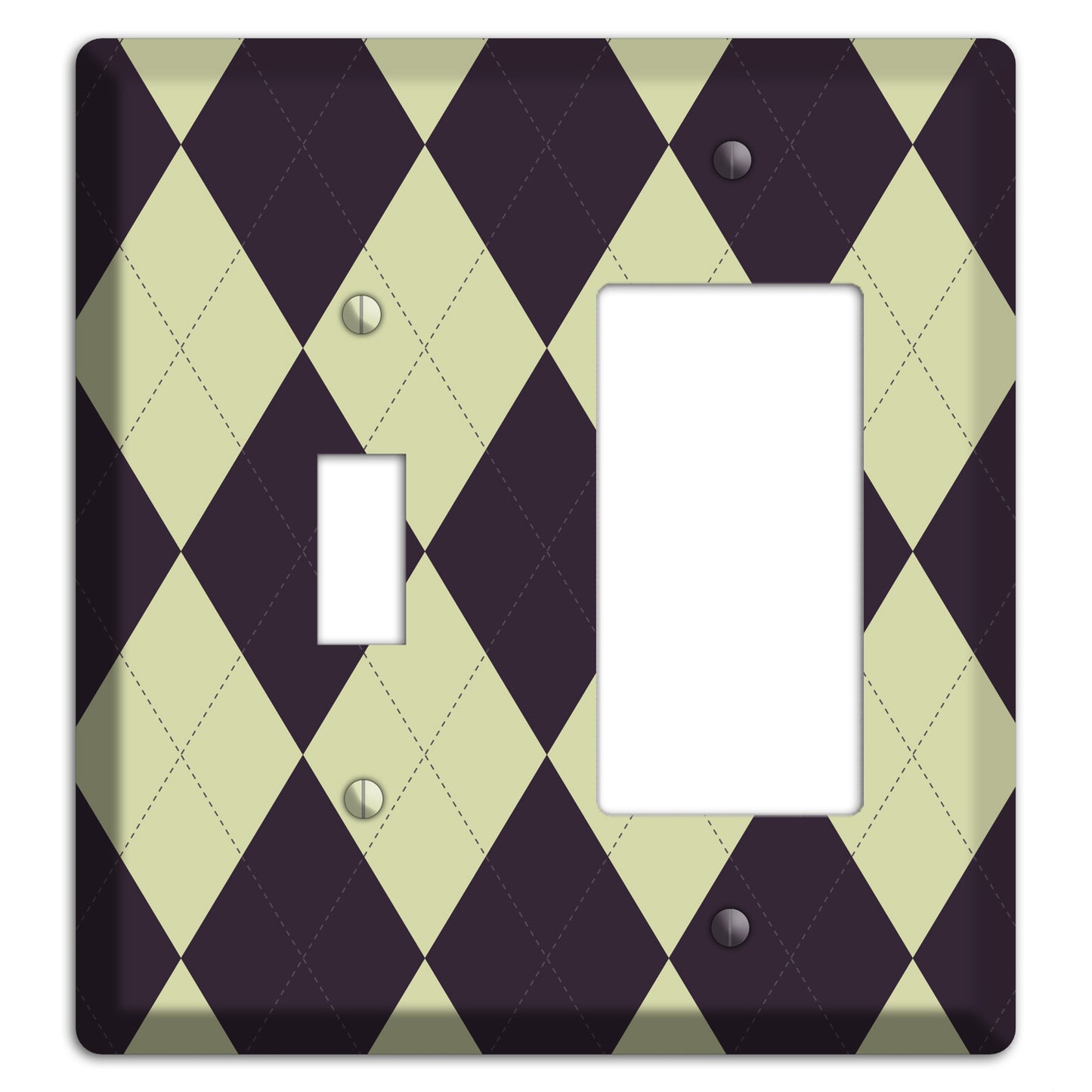 Beige Argyle Toggle / Rocker Wallplate