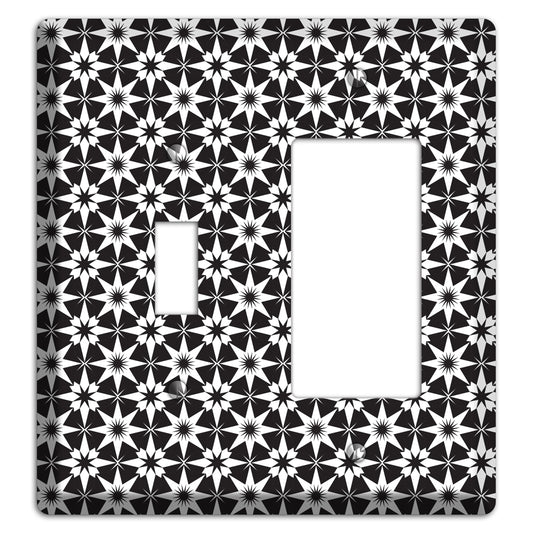 Black with White Foulard Toggle / Rocker Wallplate