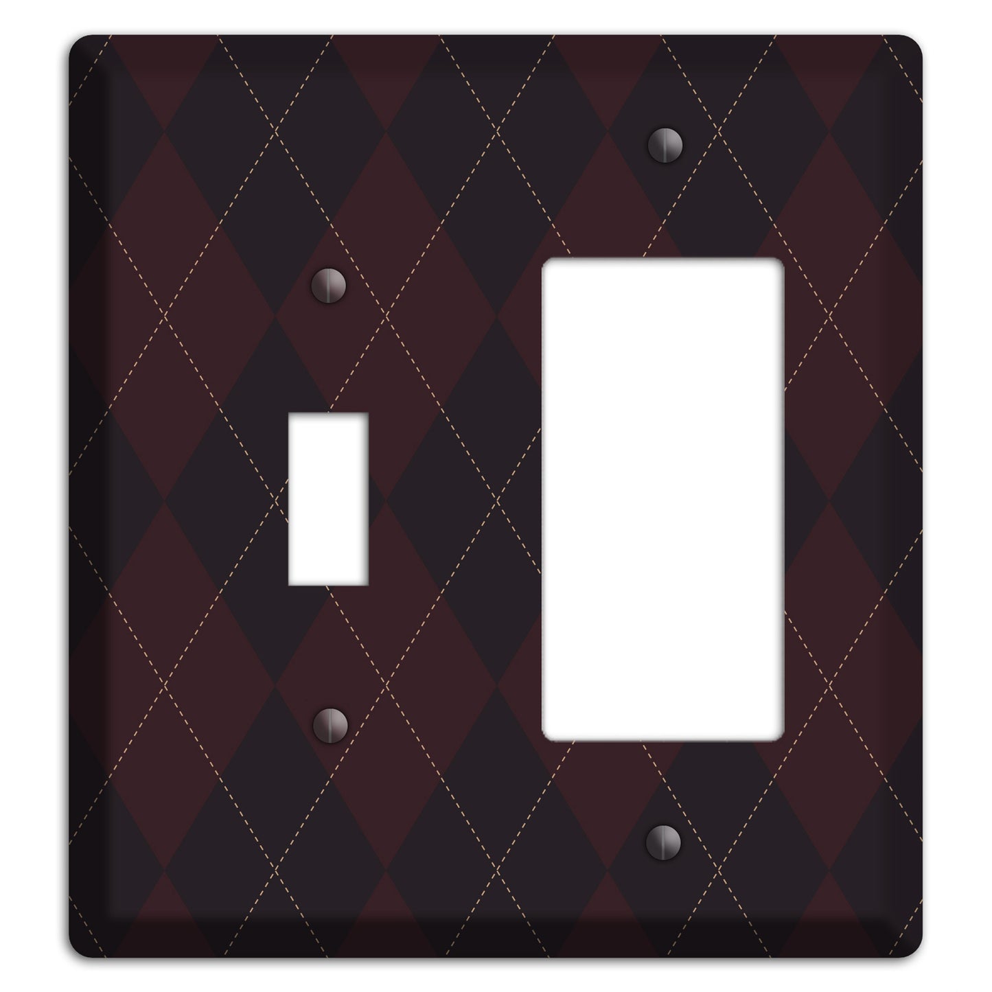 Black Argyle Toggle / Rocker Wallplate