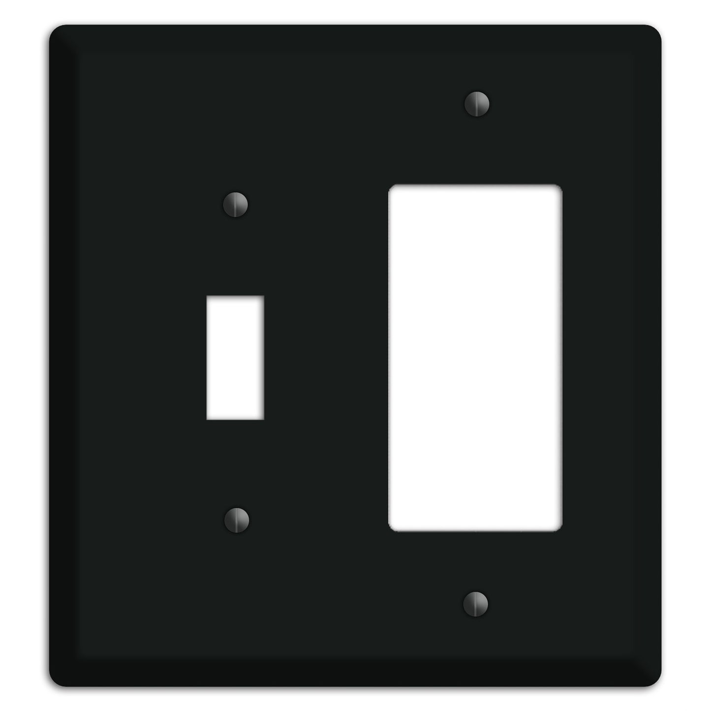 Matte Black Metal Toggle / Rocker Wallplate