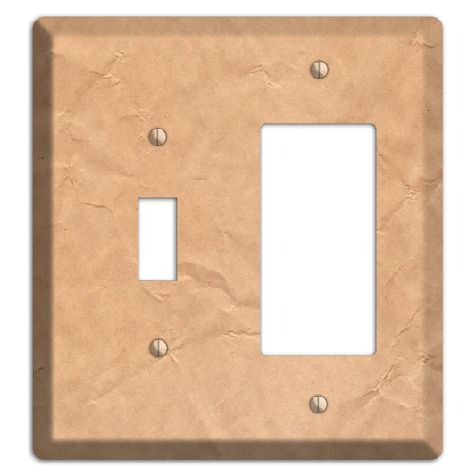 Aged Paper 6 Toggle / Rocker Wallplate