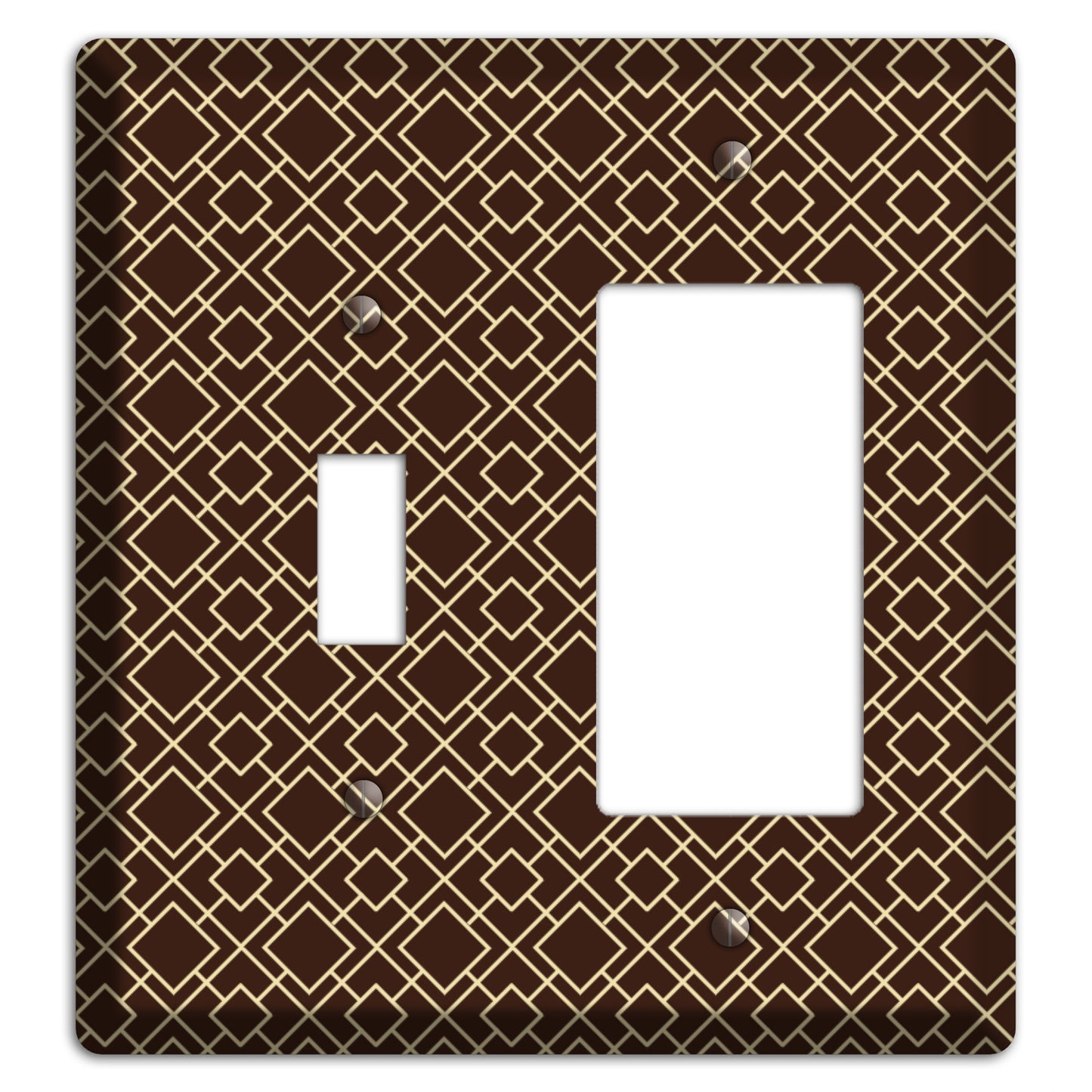 Asian Square Pattern Toggle / Rocker Wallplate