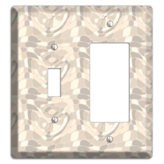 Beige Large Abstract Toggle / Rocker Wallplate