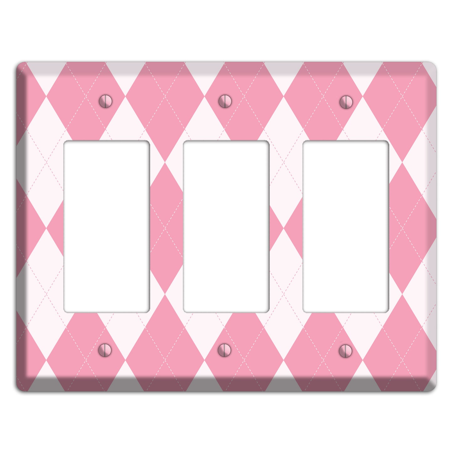 Pink Argyle 3 Rocker Wallplate