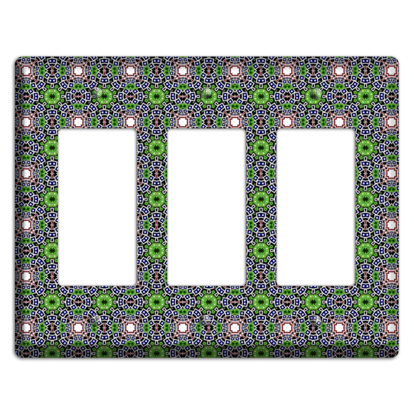 Green Foulard 4 3 Rocker Wallplate