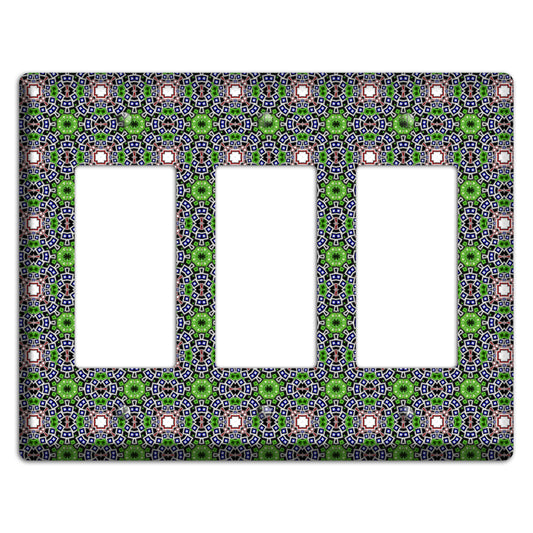 Green Foulard 4 3 Rocker Wallplate