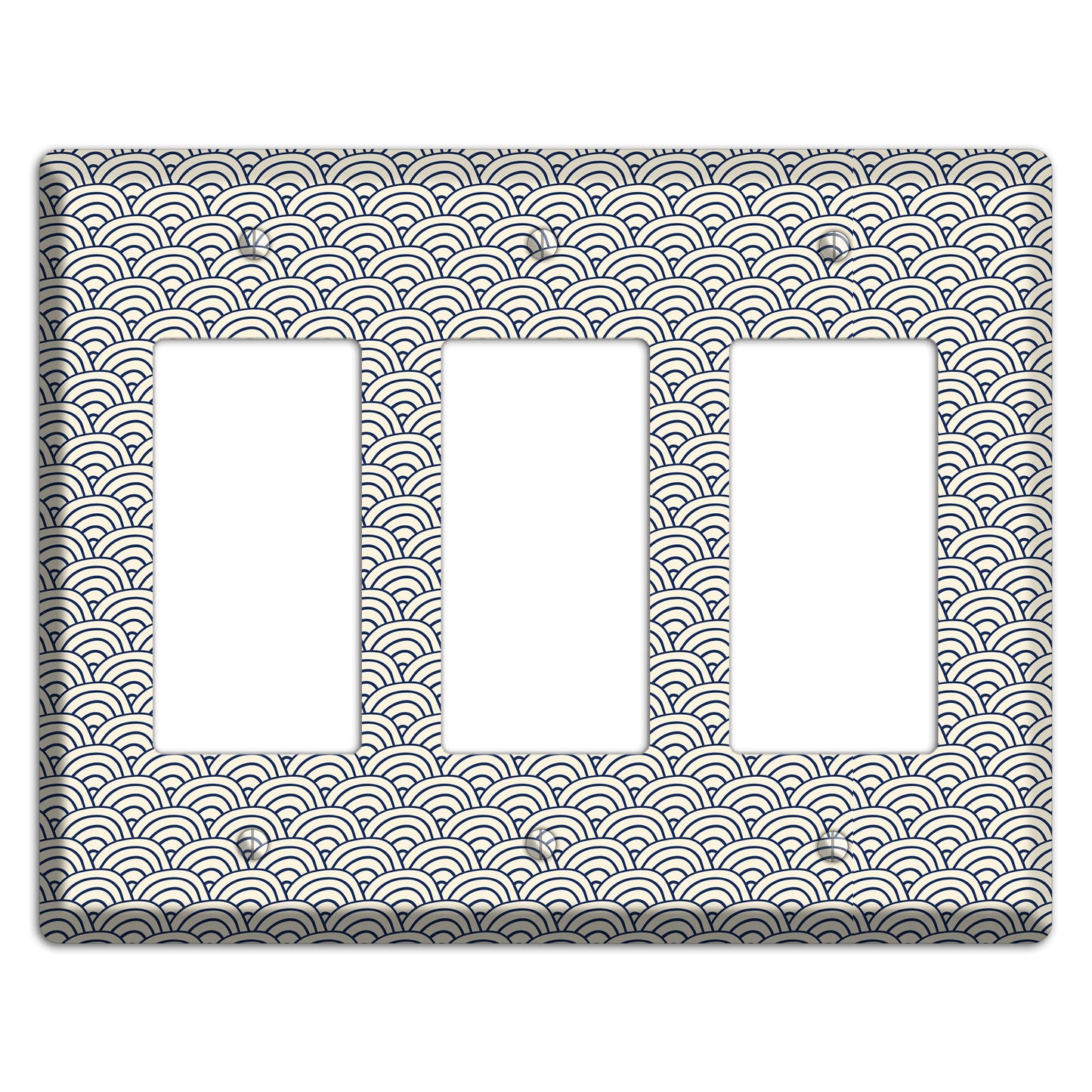 Beige Scallop Print 3 Rocker Wallplate