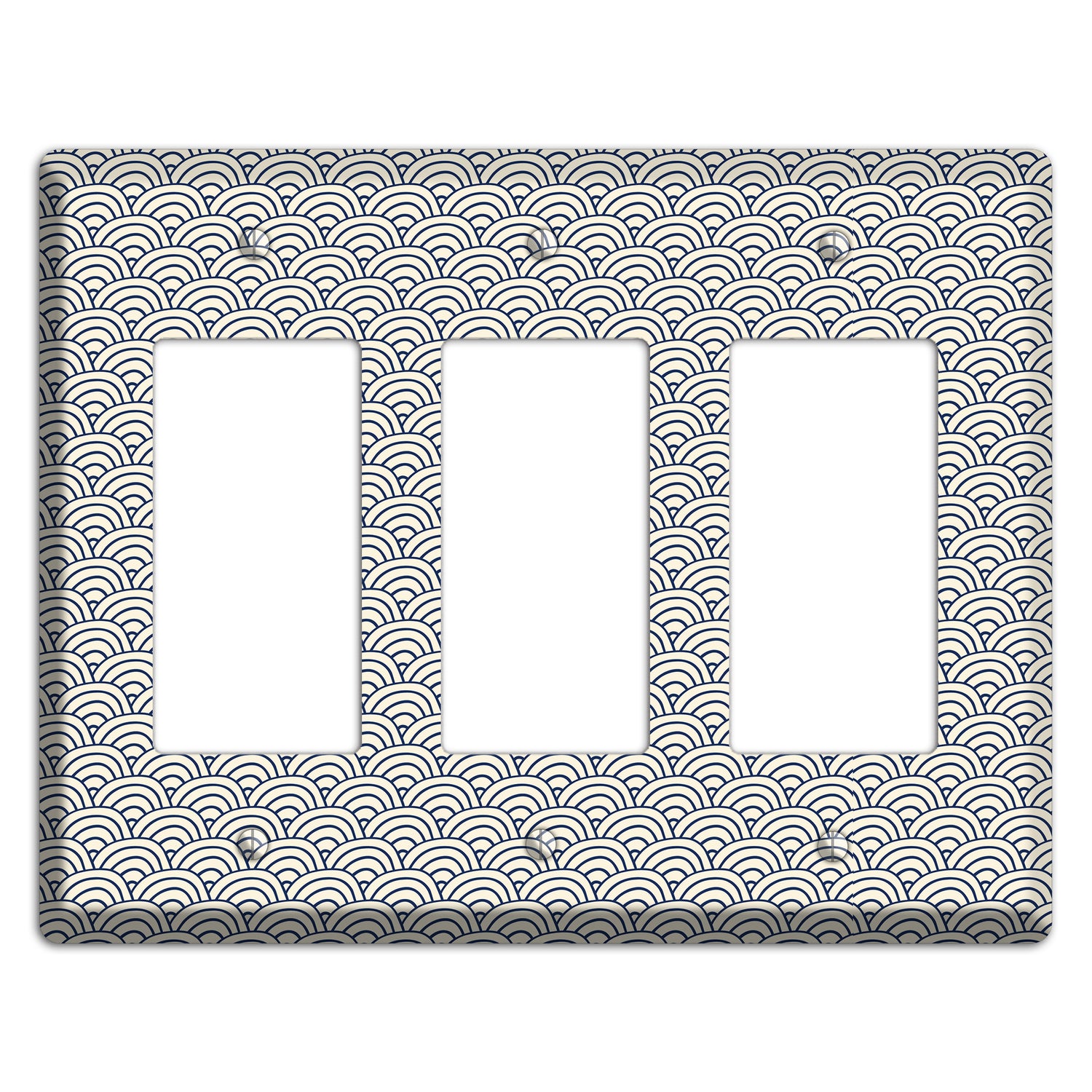 Beige Scallop Print 3 Rocker Wallplate