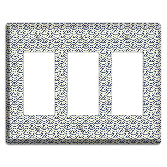 Beige Scallop Print 3 Rocker Wallplate