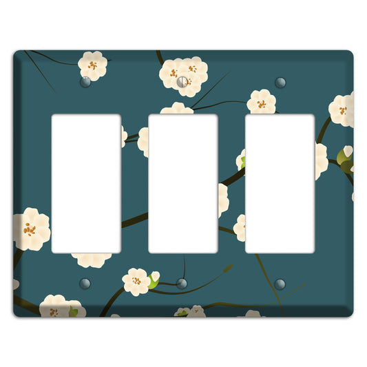 Blue Cherry Blossoms 3 Rocker Wallplate