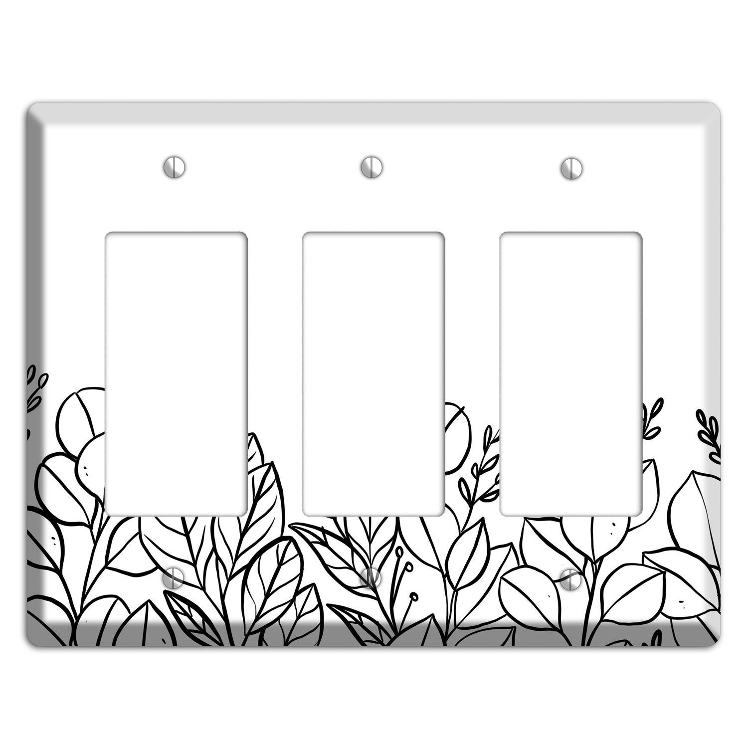 Hand-Drawn Floral 15 3 Rocker Wallplate